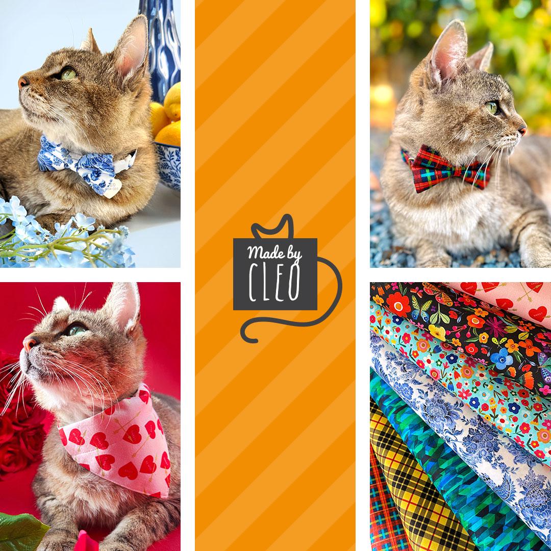 Cat Bow Tie - Geometric Forest - Green & Teal Bow Tie for Cat Cat and Small Dog Bowtie