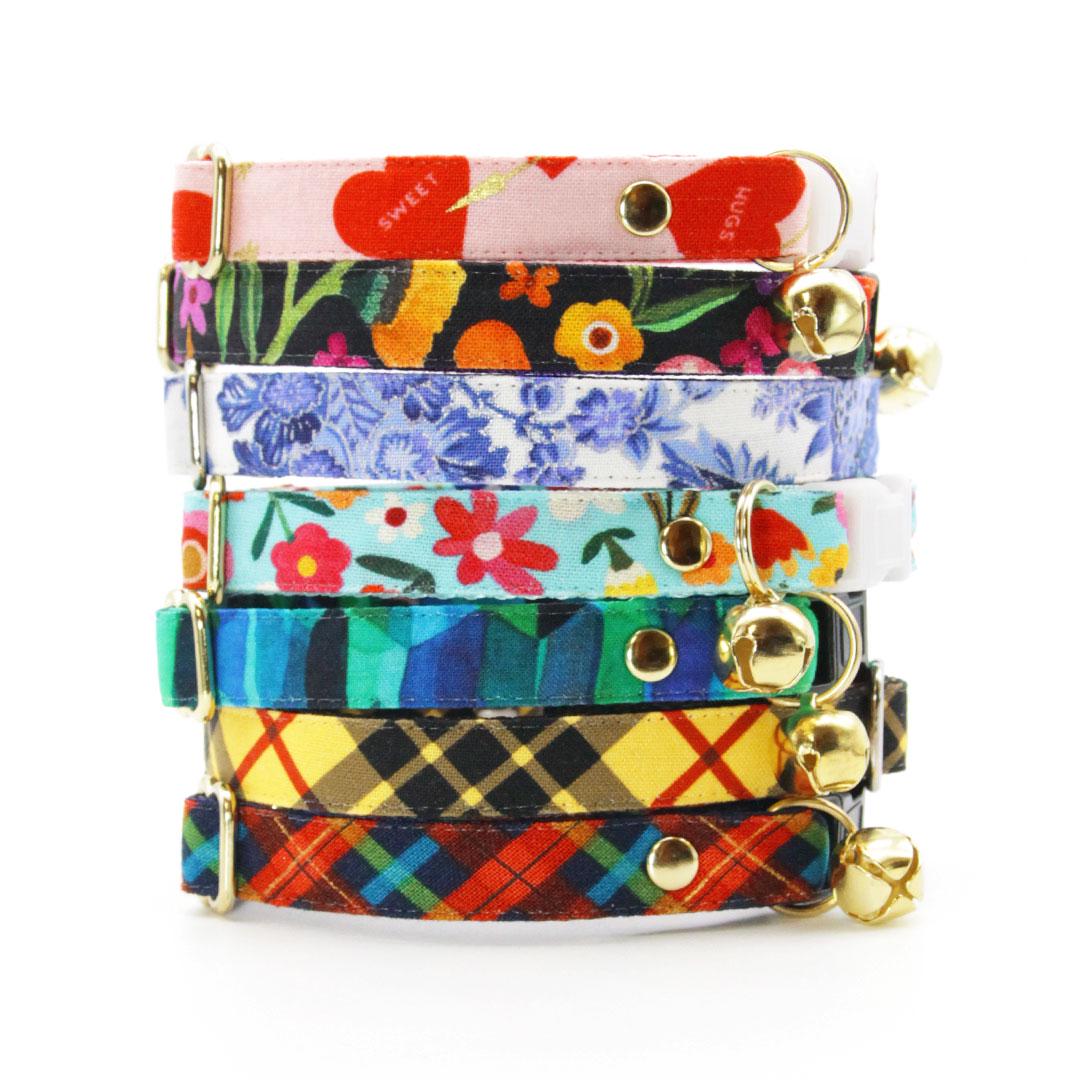 Bow Tie Cat Collar Set - Iconic - Yellow Macleod Tartan Plaid Cat Collar with Bow Tie Cat, Kitten, Small Dog Sizes